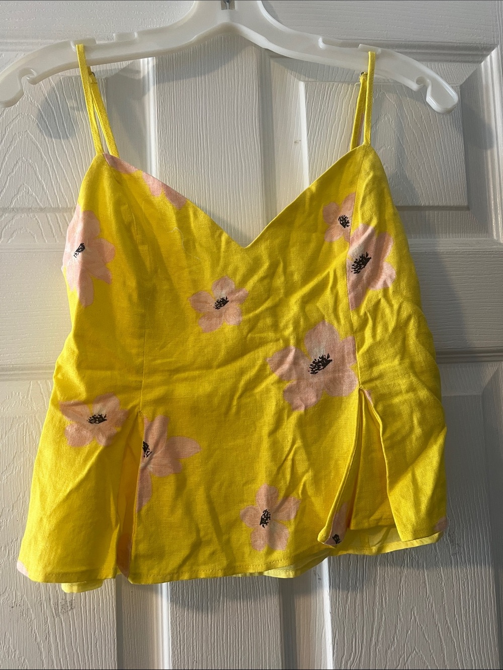 Zara Yellow Floral Spaghetti Strap Cami